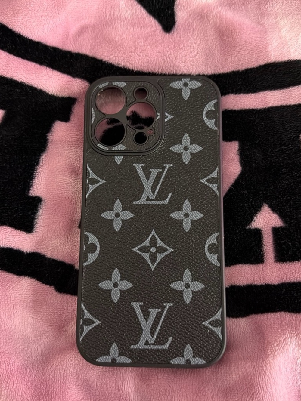 Louis Vuitton Black and Gray Monogram iPhone Case